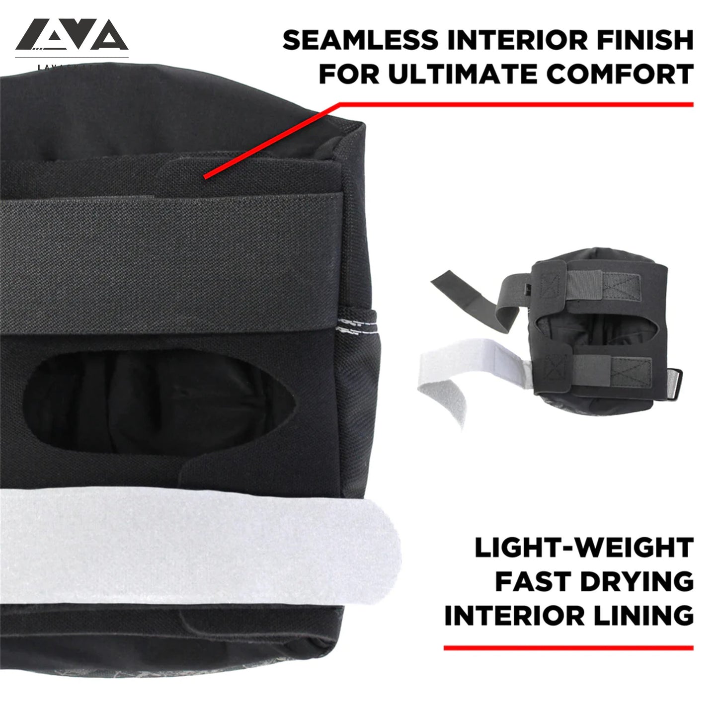 187 PRO KNEE PAD - BLACK/WHITE WITH WHITE CAPS