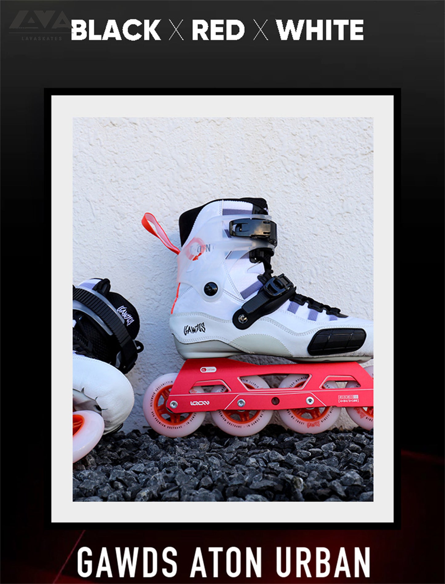 GAWDS ATON URBAN SKATES - BLACK x RED x WHITE