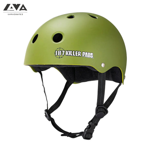 187 PRO SKATE HELMET W/ SWEATSAVER LINER - ARMY GREEN MATTE