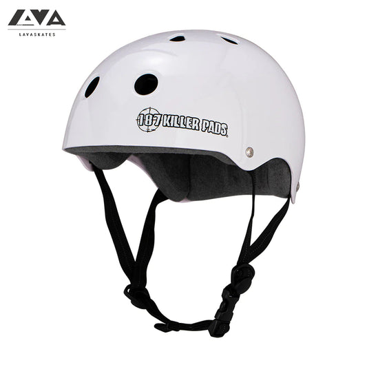 187 PRO SKATE HELMET W/ SWEATSAVER LINER - WHITE GLOSS