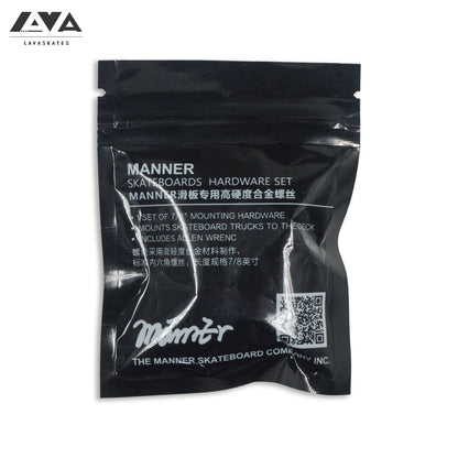 MANNER SKATEBOARD HARDWARE SET - BLACK