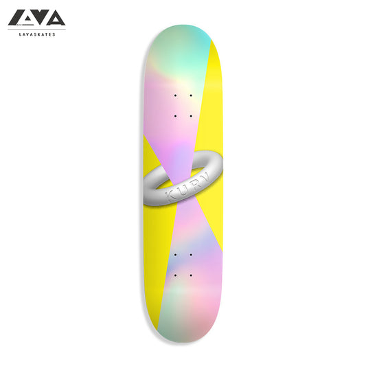 KURV SKATEBOARD DECK COLLECTION-THROUGH YELLOW - 8.0 IN