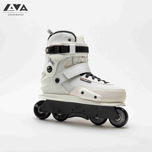 SEBA CJ2 PRIME WHITE SKATES (PLASTIC VERSION WITH MYFIT RECALL LINER) WITH FLAT AP FRAME/WHEEL SET - COMPLETE