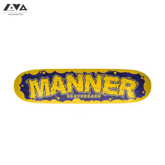 MANNER SKATEBOARD DECK BUBBLE LOGO YELLOW - 8.25 IN