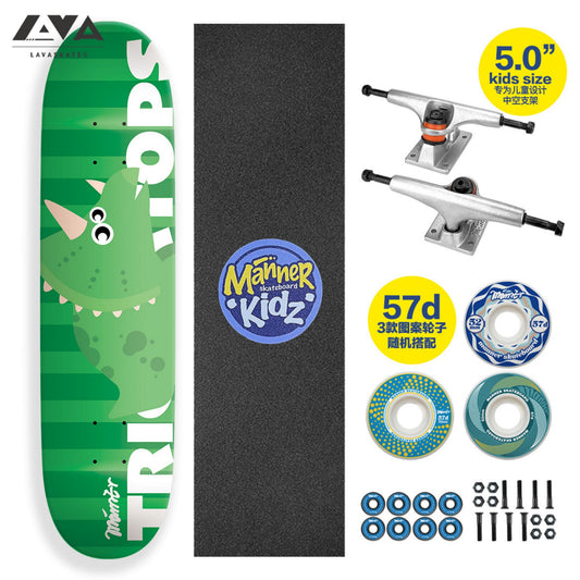 MANNER KIDZ SKATEBOARD COMPLETE TRICERATOPS - 29*7.25 IN