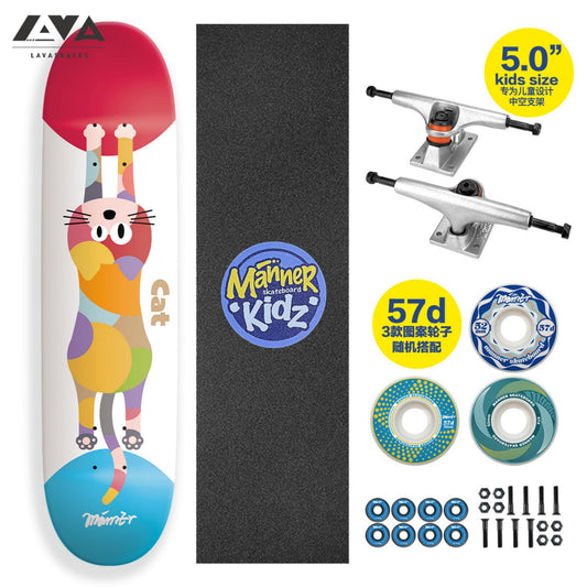 MANNER KIDZ SKATEBOARD COMPLETE ZOO CAT - 29*7.25 IN