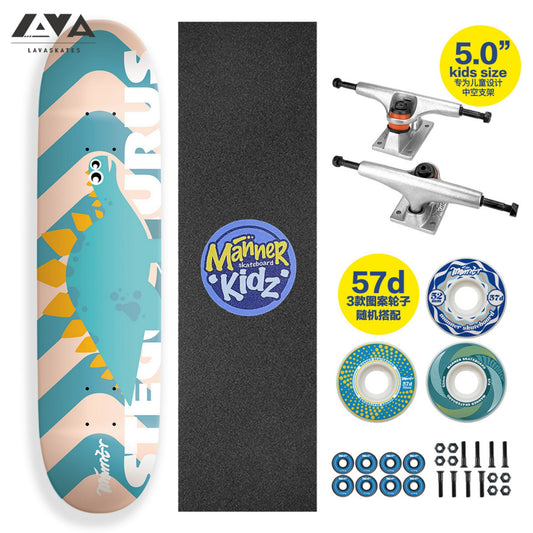 MANNER KIDZ SKATEBOARD COMPLETE STEGOSAURUS - 29*7.25 IN