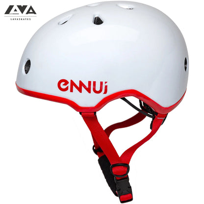 ENNUI ELITE WHITE RED HELMET (INCLUDE REMOVABLE PEAK)