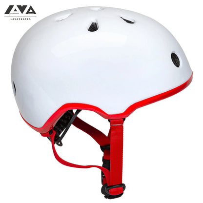 ENNUI ELITE WHITE RED HELMET (INCLUDE REMOVABLE PEAK)