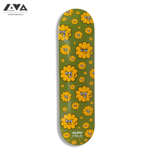 KURV SKATEBOARD DECK  RYAN LEE GREEN - 7.75/8.125/8.25 IN