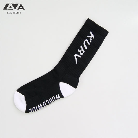 KURV SKATE SOCKS BLACK