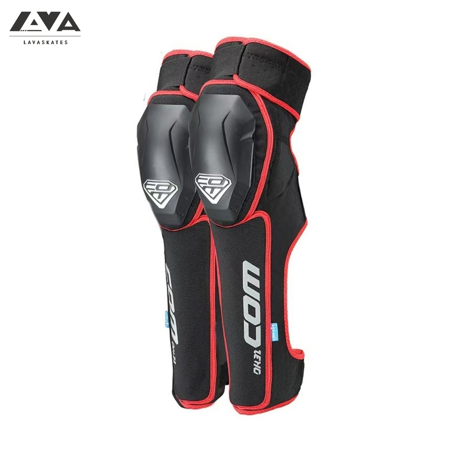 COM REMOVABLE ABS KNEE/SHIN PADS - RED/BLACK