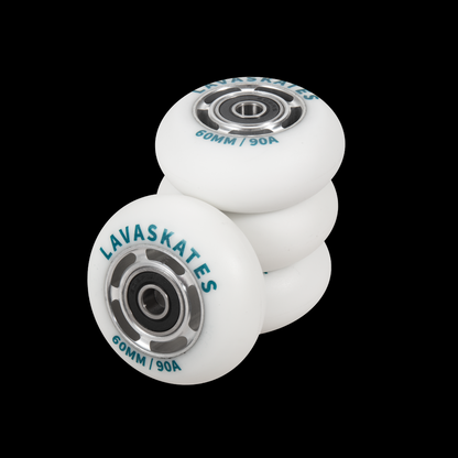 LAVA ALUMINIUM CORE WHEELS WHITE/BLUE 60MM/90A 4-PACK (INCLUDING LAVA BEARINGS)